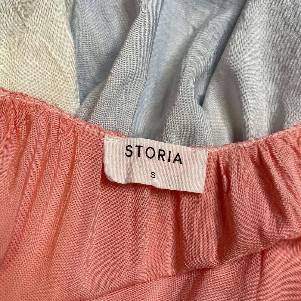 Storia Rainbow Tie Dye Color Block Knee Length Swing Trapeze Flowy Dress Size S - Picture 8 of 10